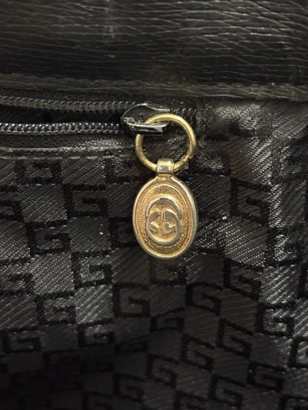 VTG Auth GUCCI Iconic Textured Leather 002-1090 Business Satchel Tote Bag